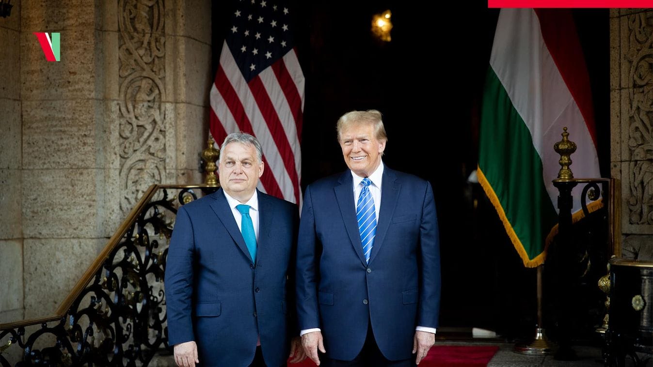 Videón rögzített Orbán Viktor és Donald Trump ünnepélyes találkozója