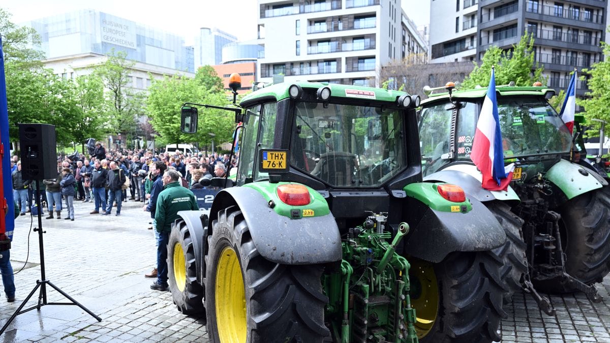 A "Gazdák lázadása: Tüntetés Brüsszelben az ukrán gabona importja ellen" cím hatásos lehet.