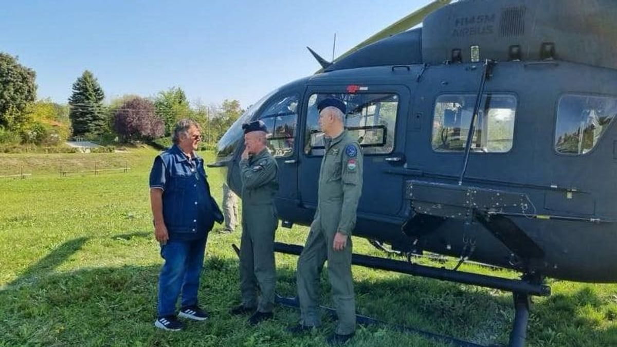 Helikopteres segítség Kisoroszin az árvízvédelemért