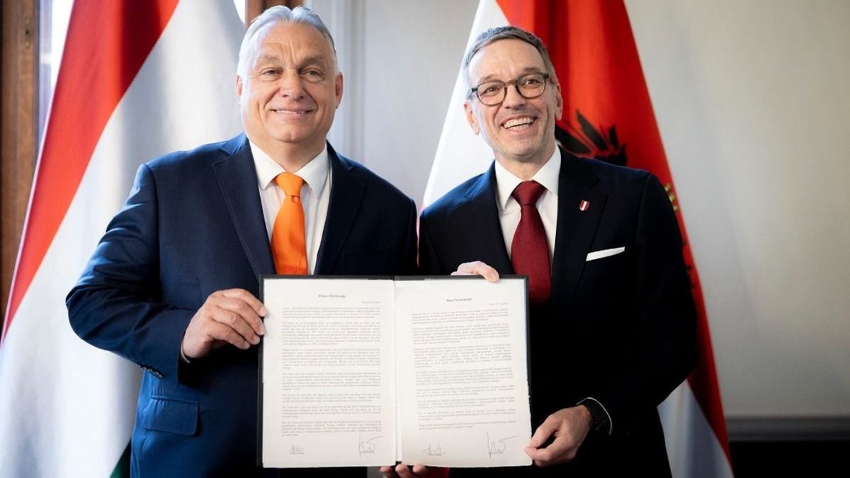 Együttműködési megállapodást írt alá Orbán Viktor és Herbert Kickl Bécsben