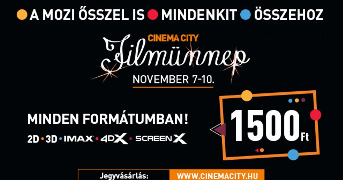 Szuper filmélmények ultrakedvezményes jegyárakkal a Cinema City Filmünnepen!